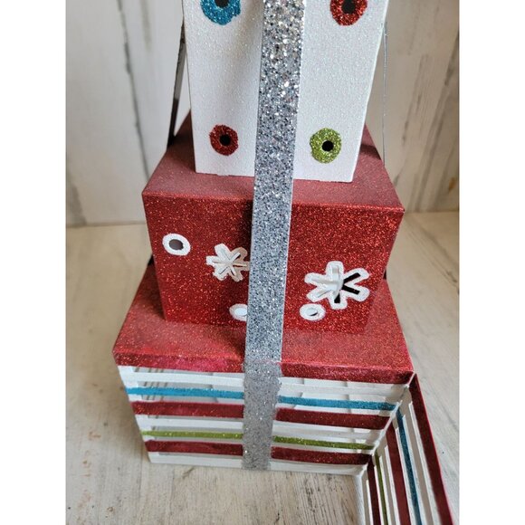 Large metal present candle holder‎ glitter Xmas home decor - Picture 12 of 12